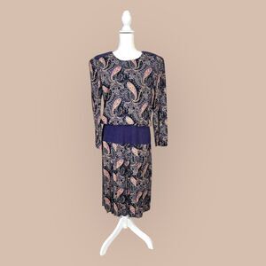 Vintage Paisley Dress ILGWU Union Made USA | R.E.O. Originals | M